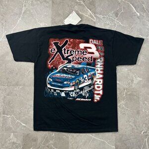 Vintage Dale Earhardt Jr Graphic Tee Mens Large Extreme Speed Nascar Chevy Black